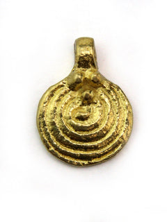 Charm rond spirale indien laiton 17 mm