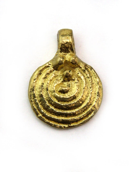 Charm rond spirale indien laiton 17 mm - Solyluna Macramé