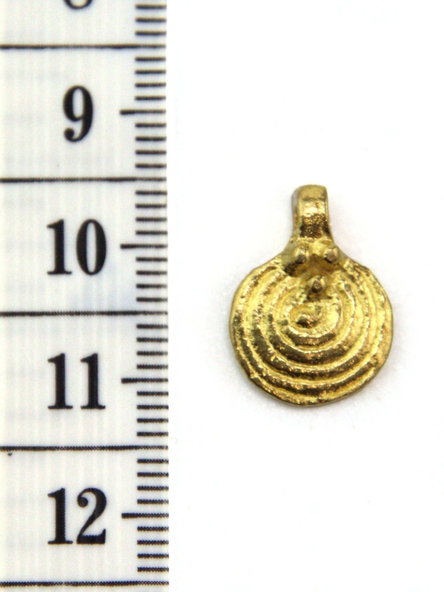 Charm rond spirale indien laiton 17 mm - Solyluna Macramé