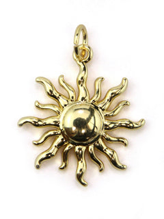 Charm soleil indien laiton 20 mm