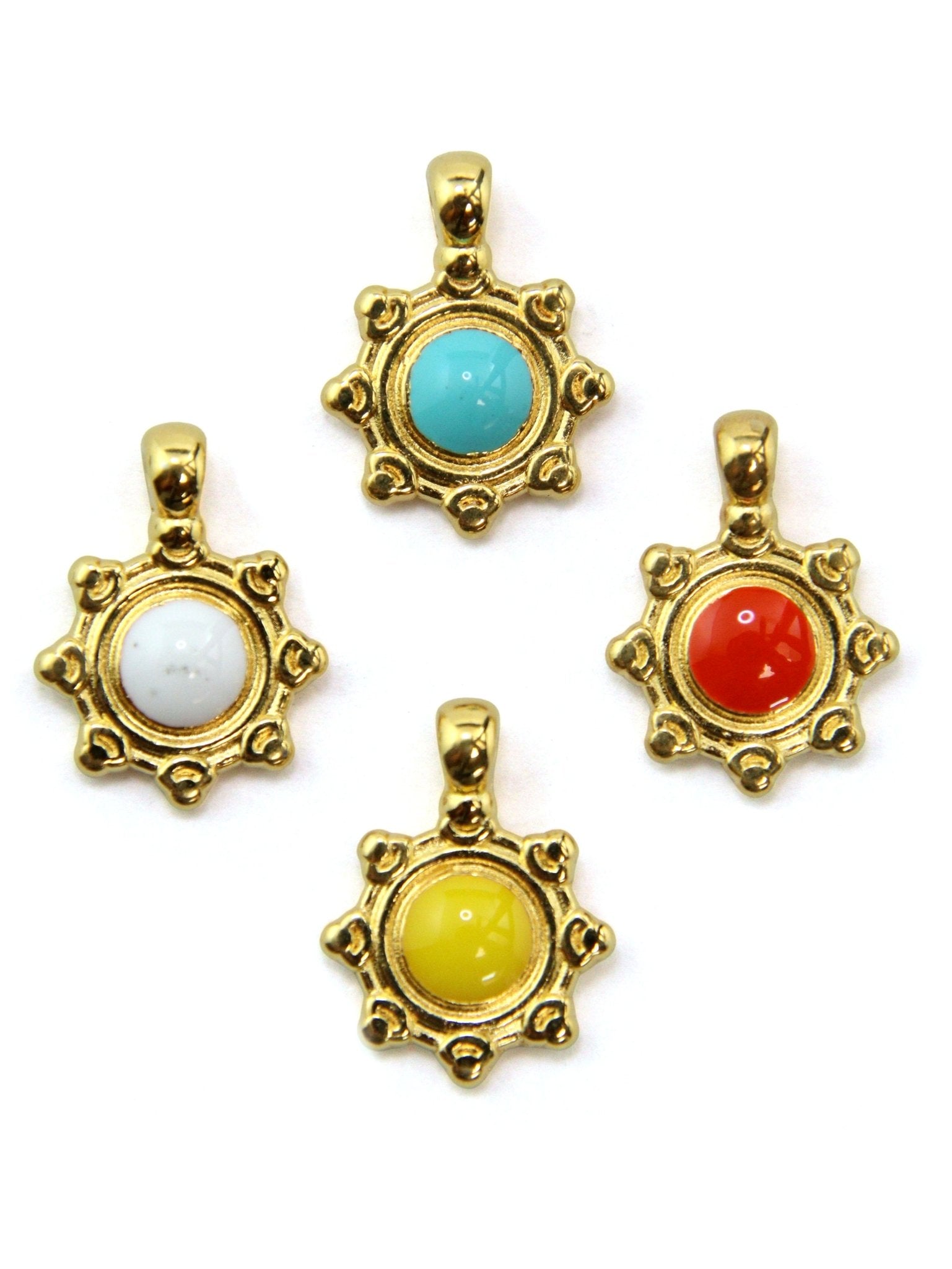 Charm soleil zamak 10 mm - Solyluna Macramé