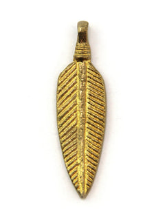 Charm très grande feuille indien laiton 48 mm