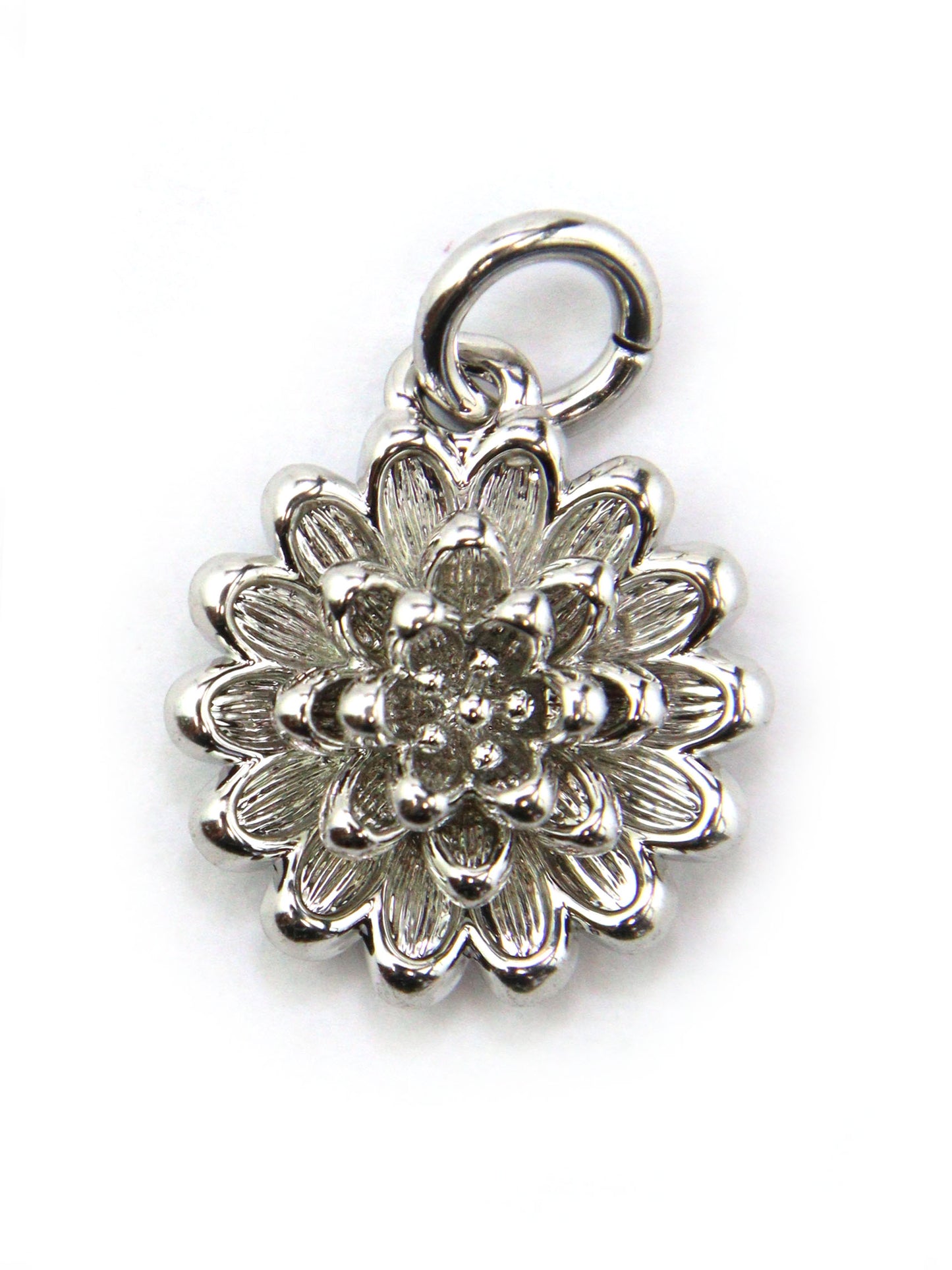 Charm fleur dahlia laiton 13 mm