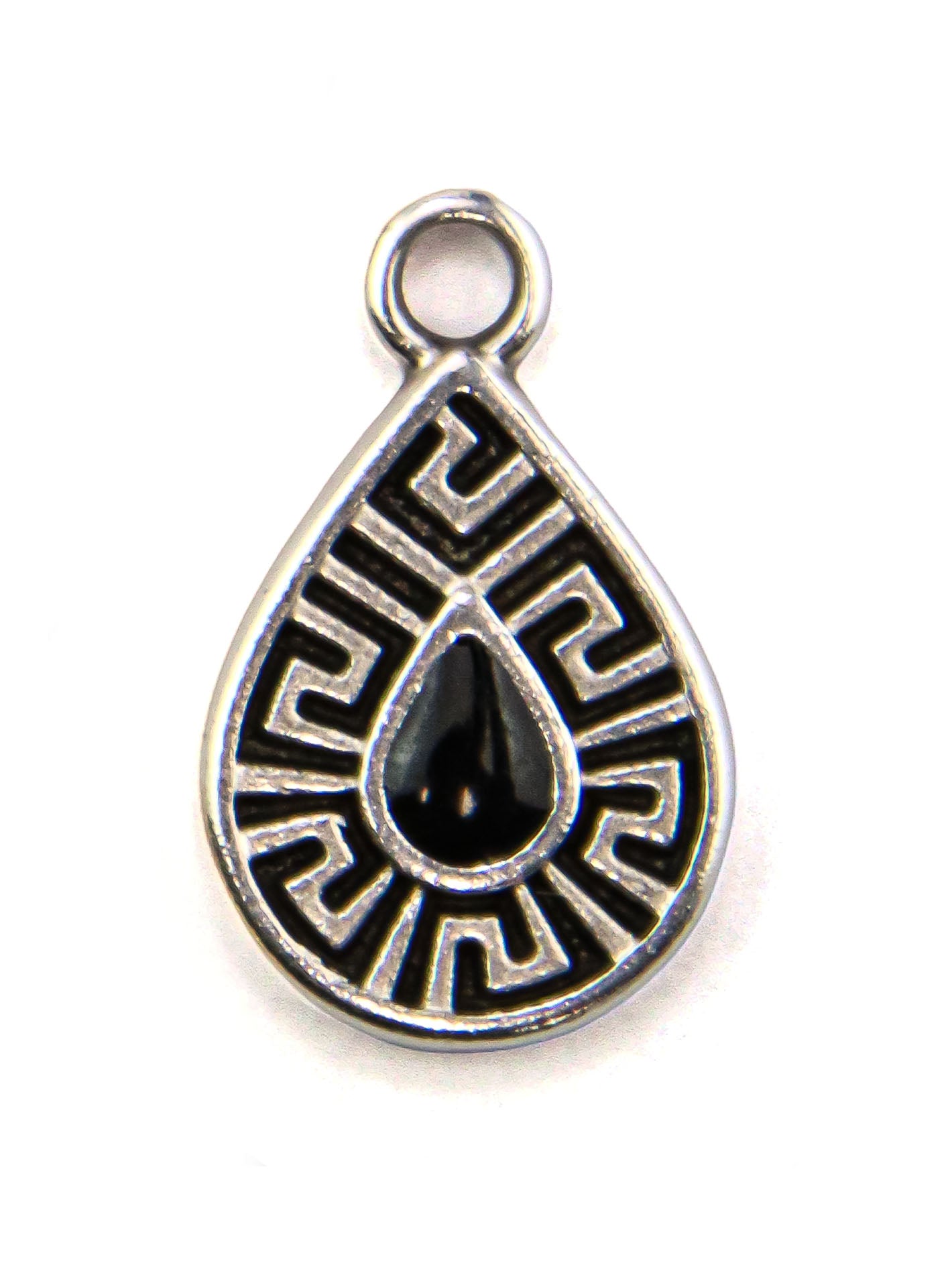 Pendentif goutte méandre zamak 13 mm