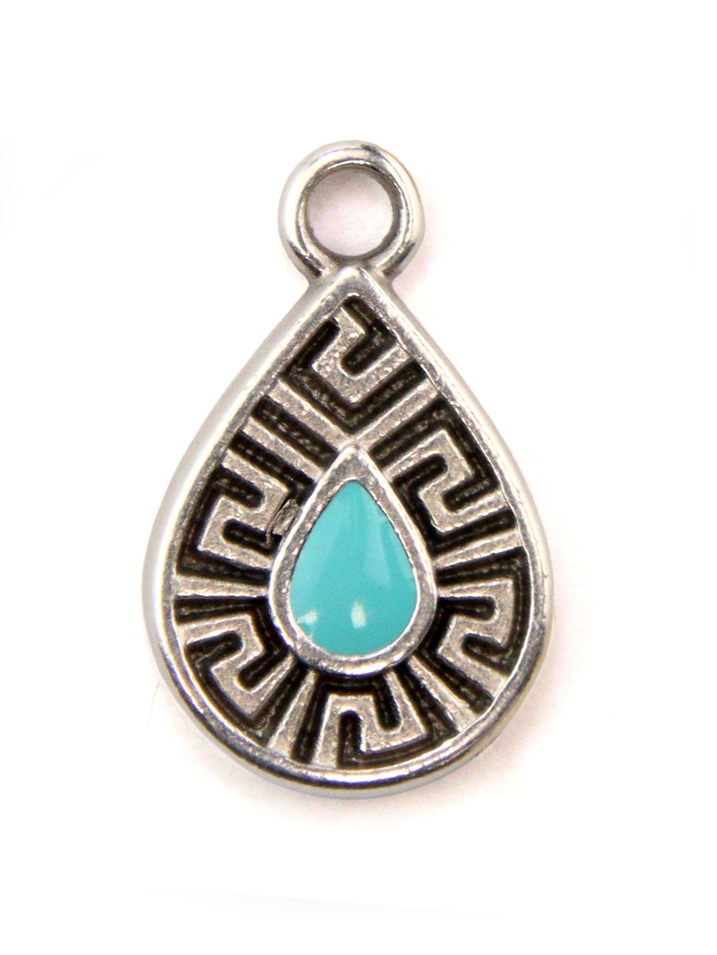 Pendentif goutte méandre zamak 13 mm