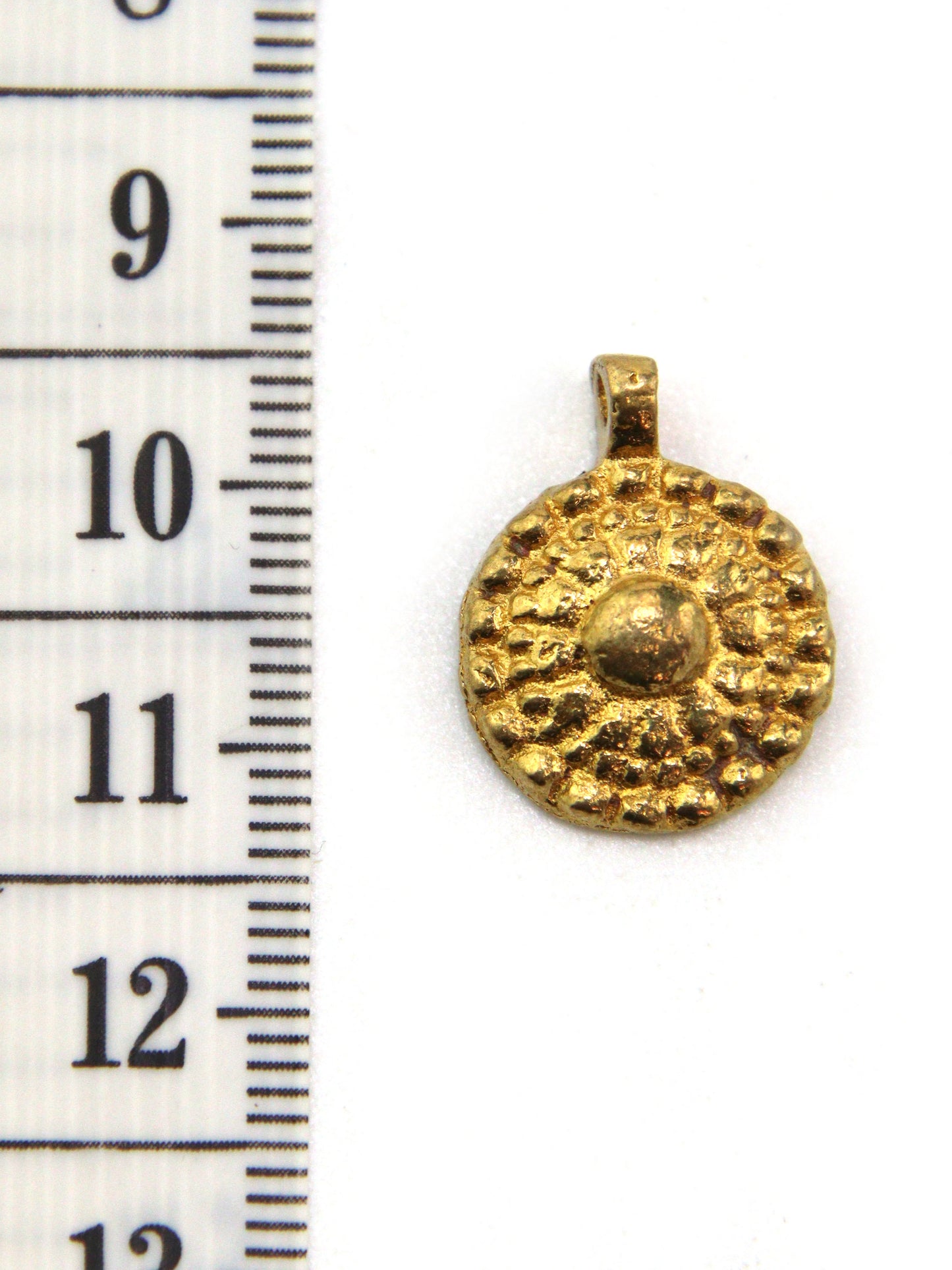 Charm médaillon bouton indien laiton 20 mm