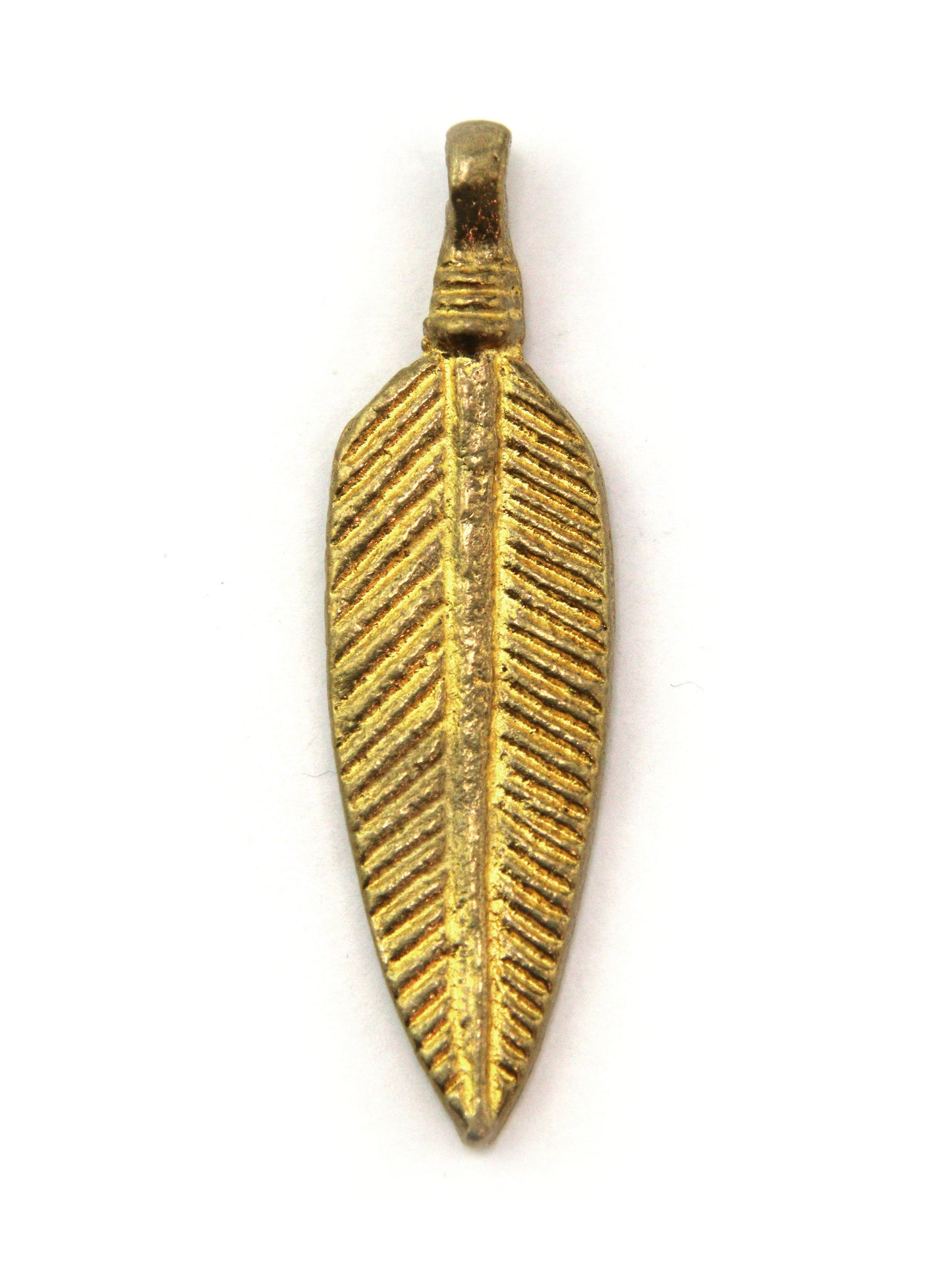 Charm très grande feuille indien laiton 48 mm