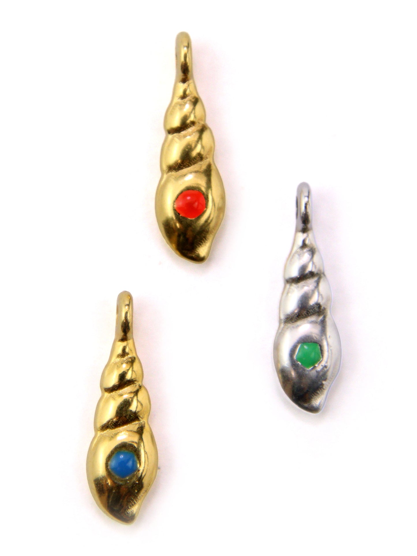 Charm long coquillage zamak 15 mm