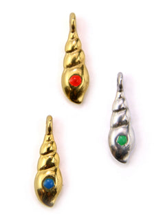 Charm long coquillage zamak 15 mm
