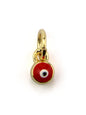 Charm mini oeil coloré laiton 5 mm