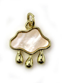 Charm nuage petite pluie laiton 15 mm