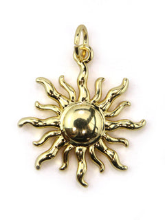 Charm soleil indien laiton 20 mm