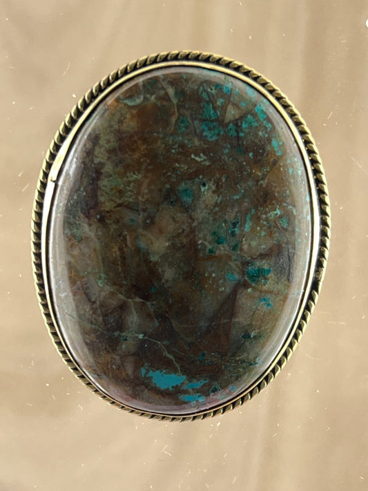 Chrysocolle sertie doré n°D5 (4,4cm x 3,6cm) - Solyluna Macramé