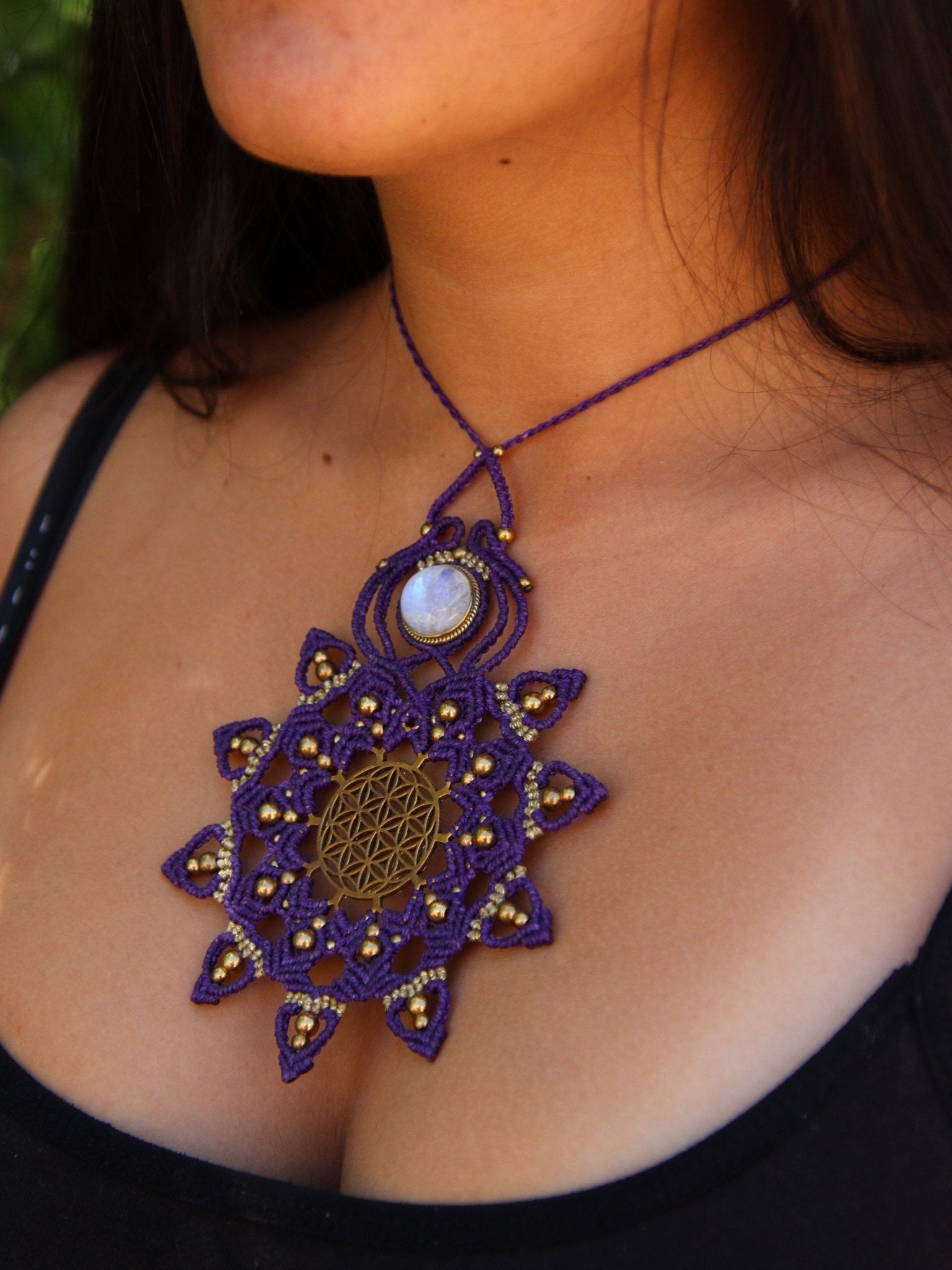 Collier Mandala Estrella - Solyluna Macramé