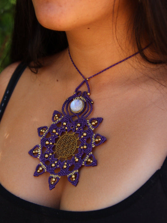 Collier Mandala Estrella - Solyluna Macramé