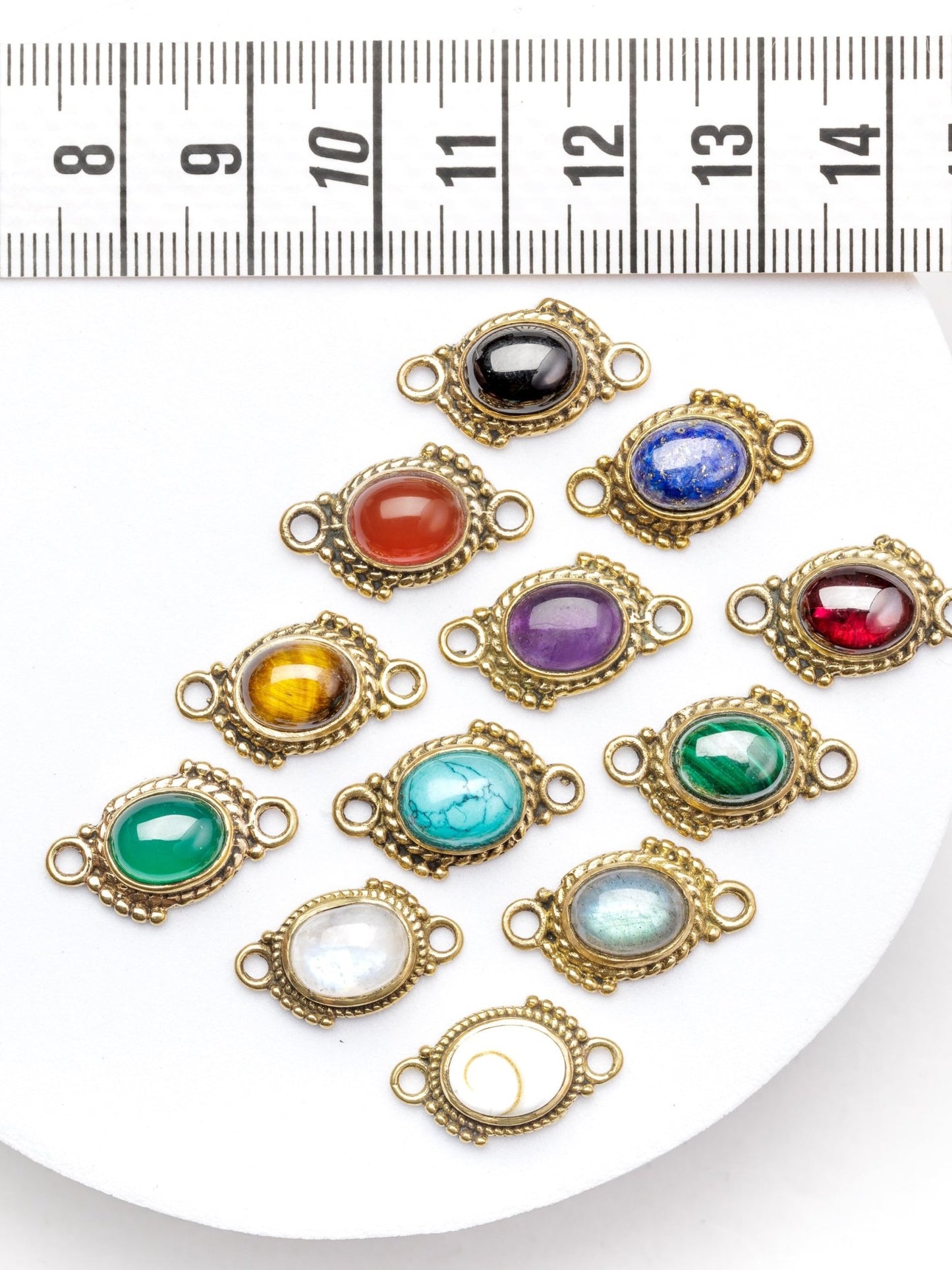 Connecteur en laiton doré avec Pierre - Solyluna Macramé