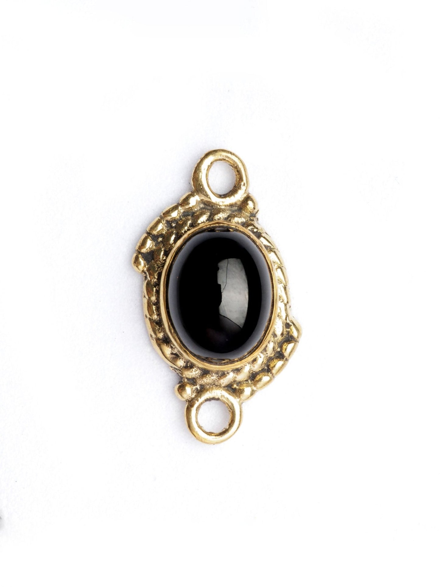 Connecteur en laiton doré avec Pierre - Solyluna Macramé