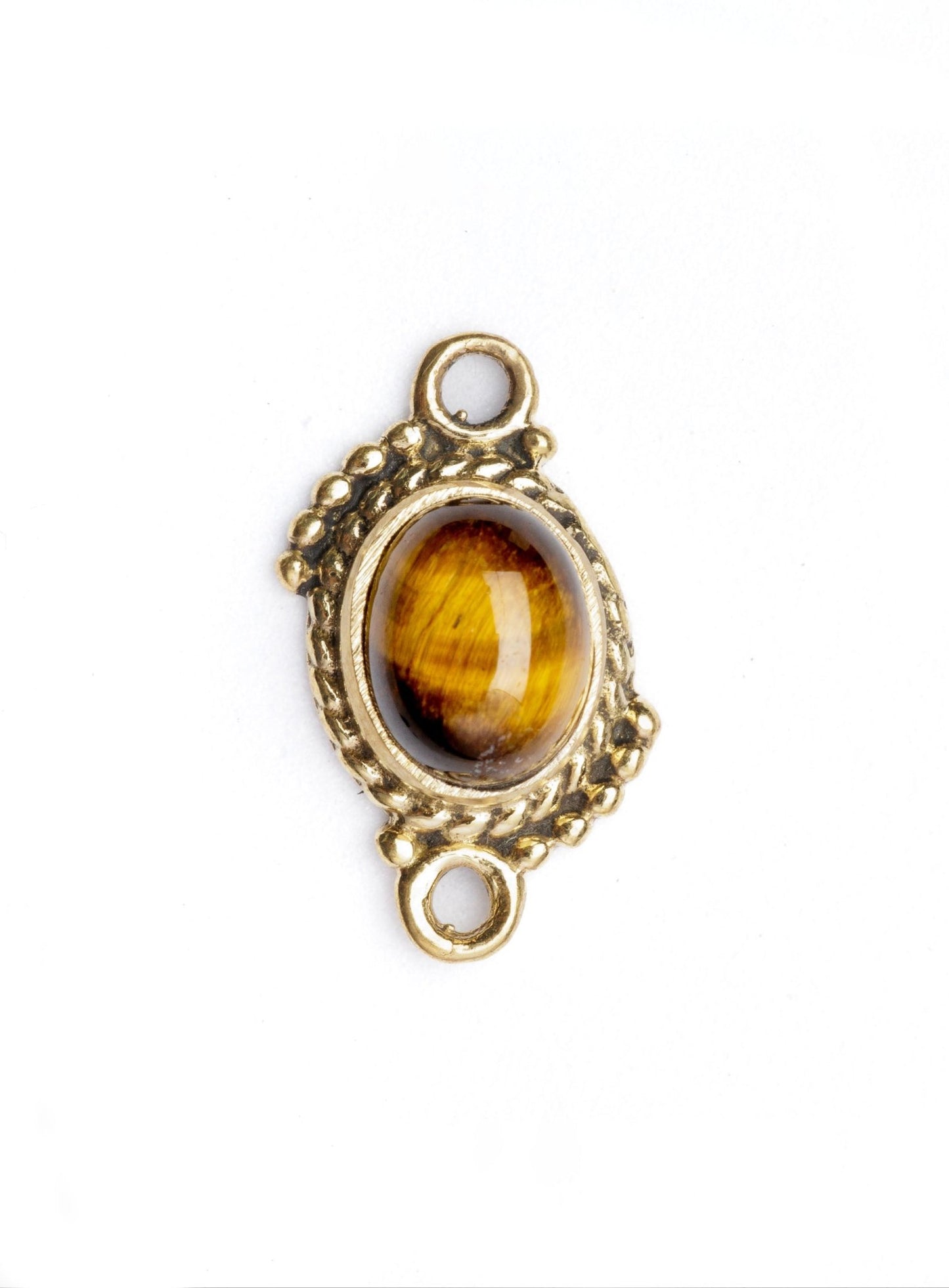 Connecteur en laiton doré avec Pierre - Solyluna Macramé