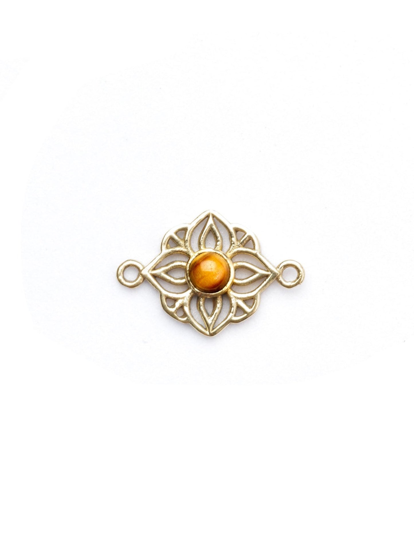 Connecteur Fleur en laiton avec Pierre - Solyluna Macramé