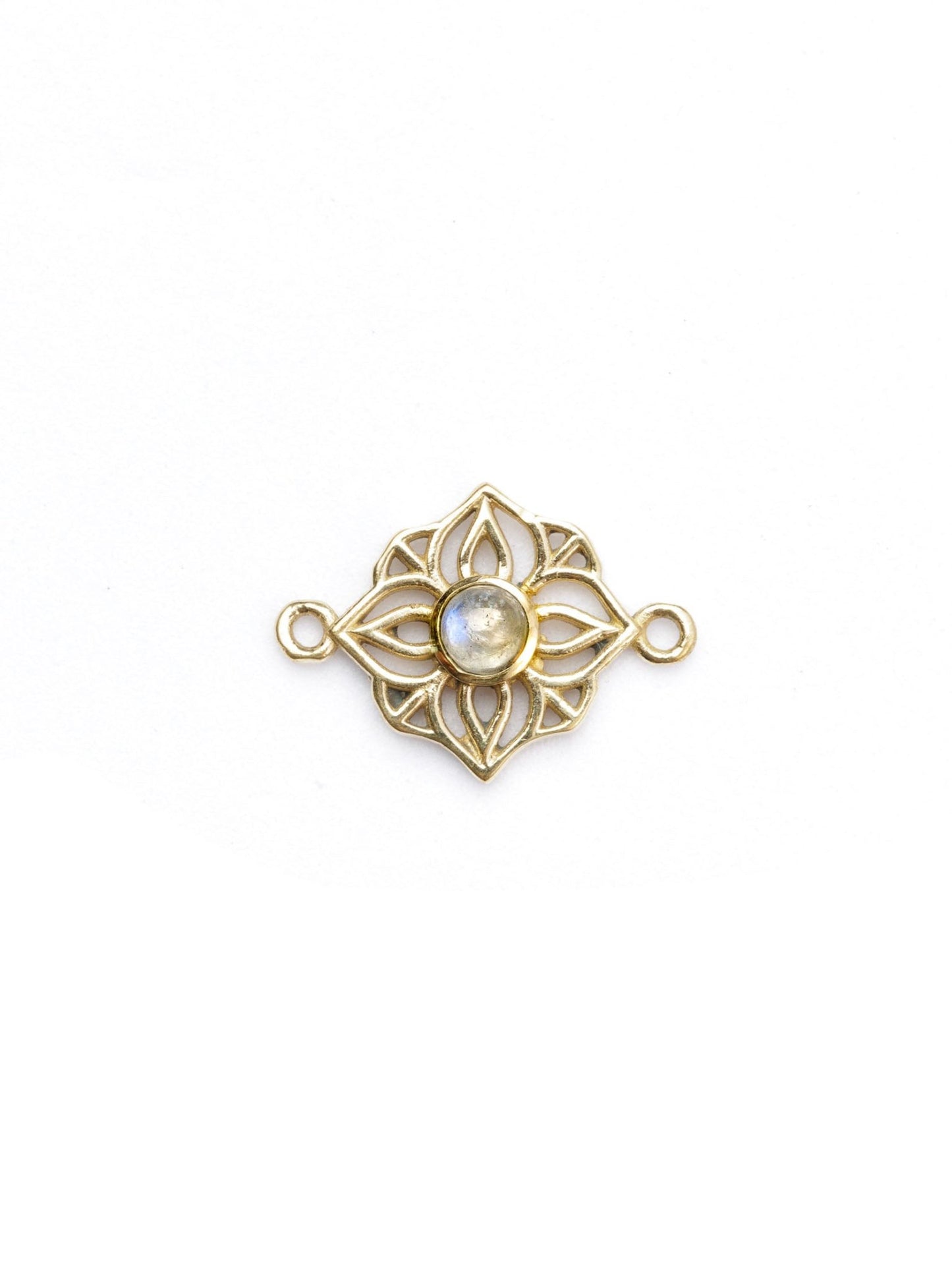 Connecteur Fleur en laiton avec Pierre - Solyluna Macramé