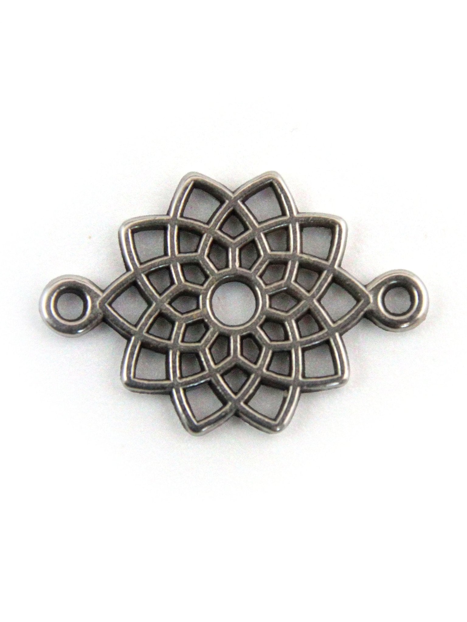Connecteur mandala ajouré argenté 20 mm - Solyluna Macramé