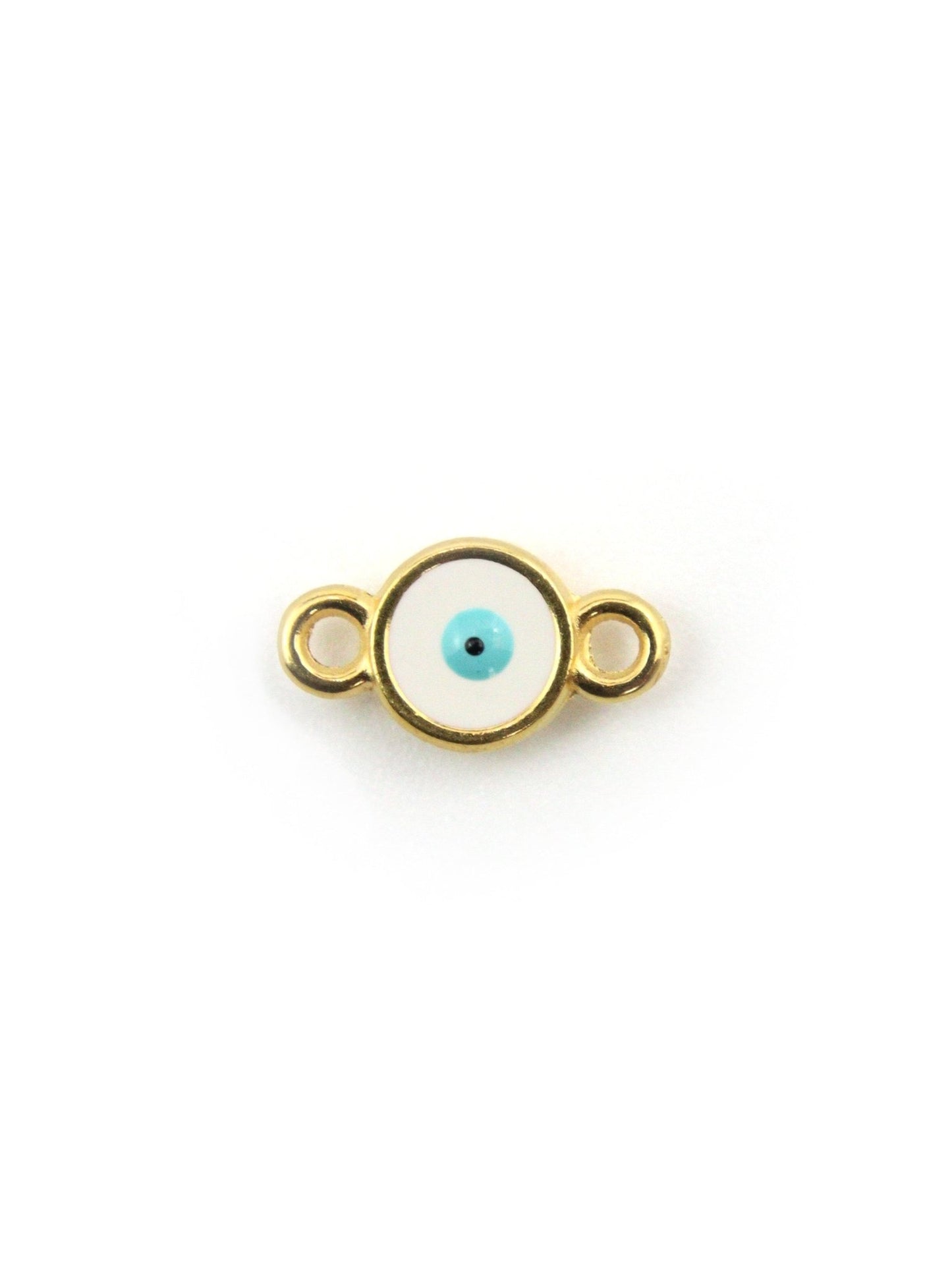Connecteur rond en zamak avec œil protecteur et émail – 8 mm - Solyluna Macramé