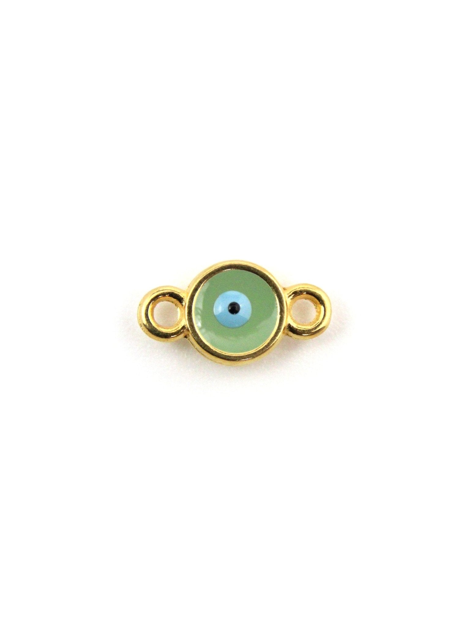 Connecteur rond en zamak avec œil protecteur et émail – 8 mm - Solyluna Macramé