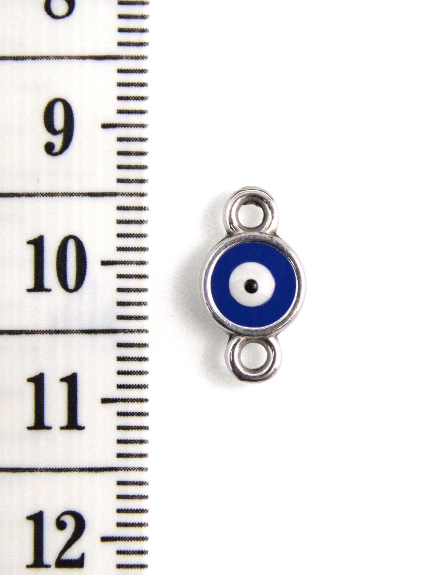 Connecteur rond en zamak avec œil protecteur et émail – 8 mm - Solyluna Macramé