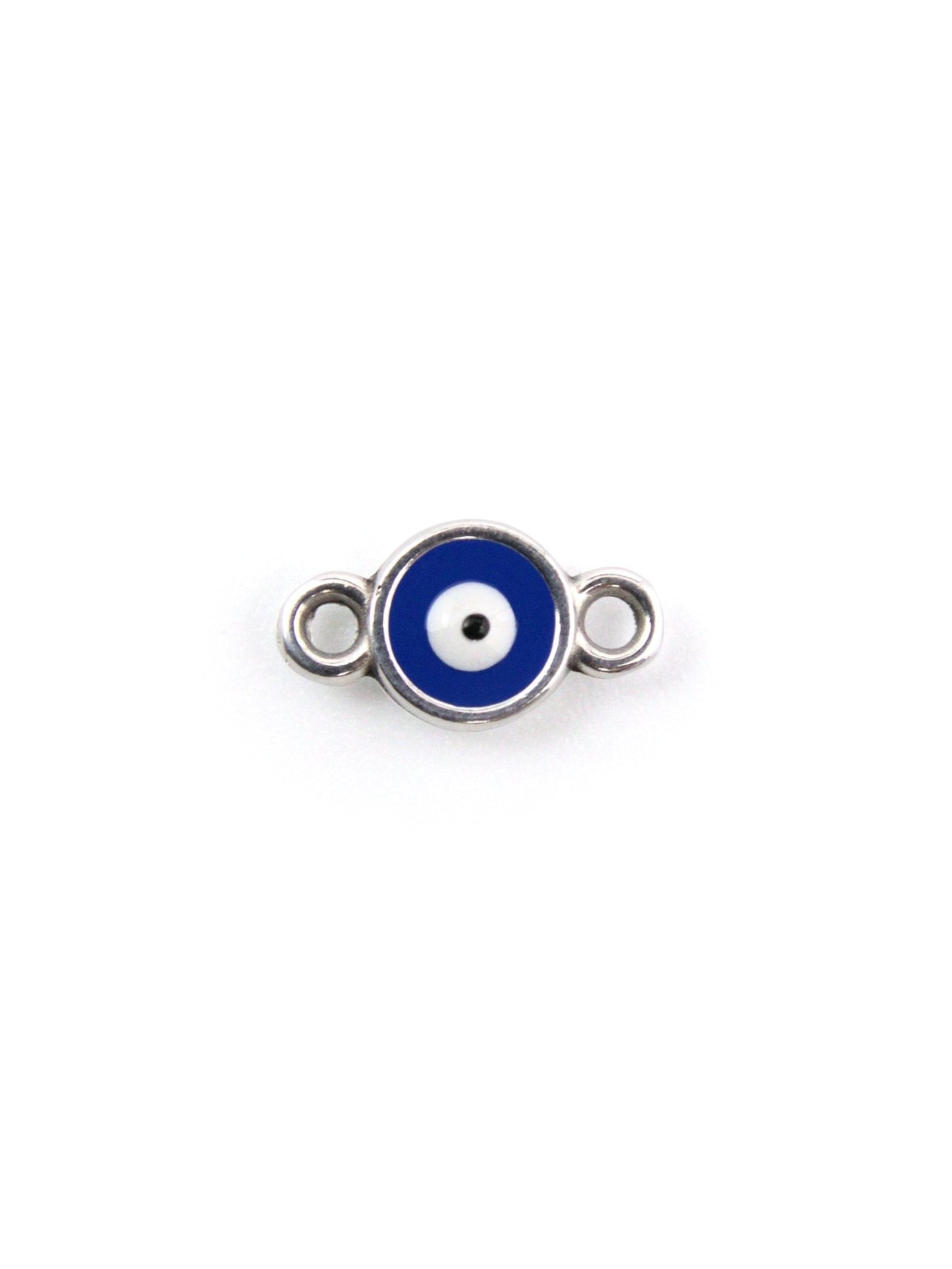 Connecteur rond en zamak avec œil protecteur et émail – 8 mm - Solyluna Macramé