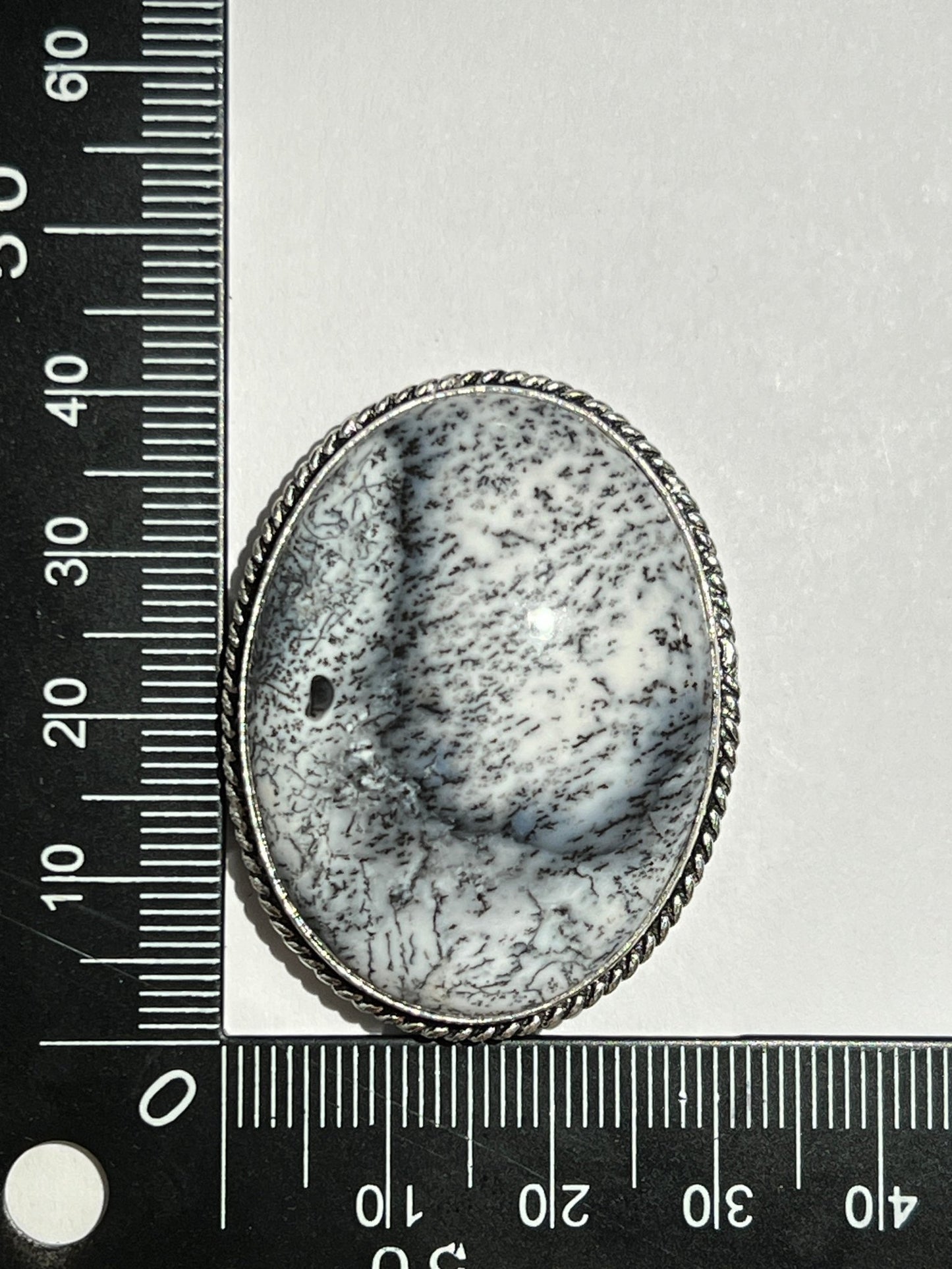 Dendrite sertie argenté n°A2 (4,1cm x 3,1cm) - Solyluna Macramé