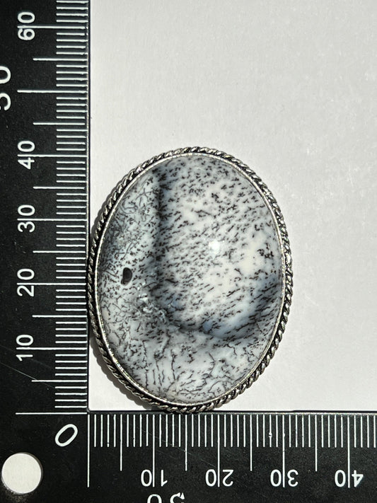 Dendrite sertie argenté n°A2 (4,1cm x 3,1cm) - Solyluna Macramé