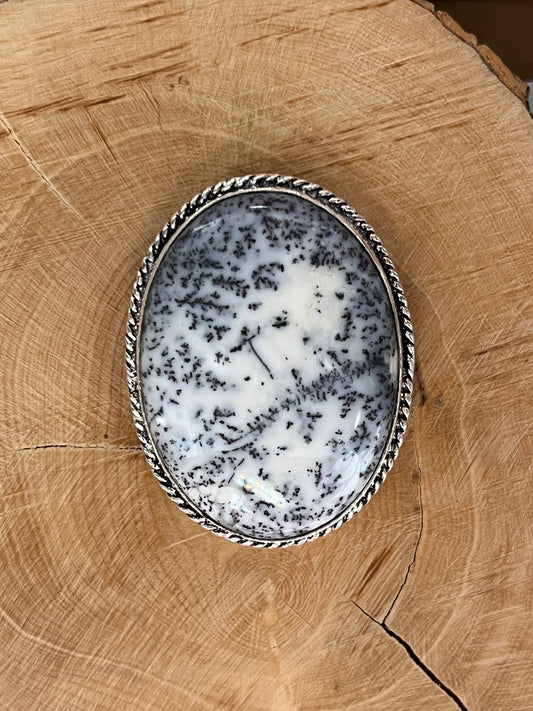 Dendrite sertie argenté n°A2 (3,6cm x 2,7cm) - Solyluna Macramé