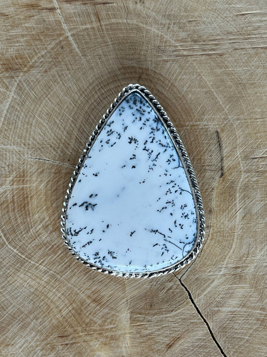 Dendrite sertie argenté n°A2 (4,1cm x 2,9cm) - Solyluna Macramé