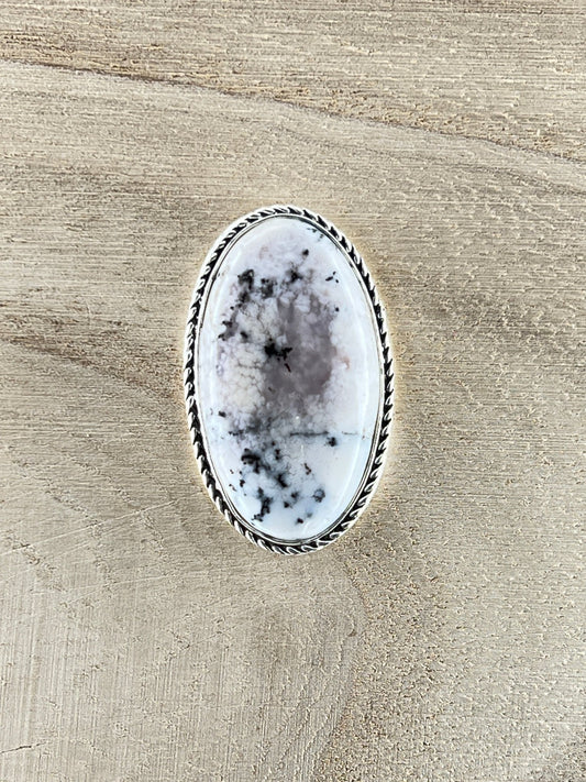 Dendrite sertie argenté n°A3 (3,6cm x 2,2cm) - Solyluna Macramé