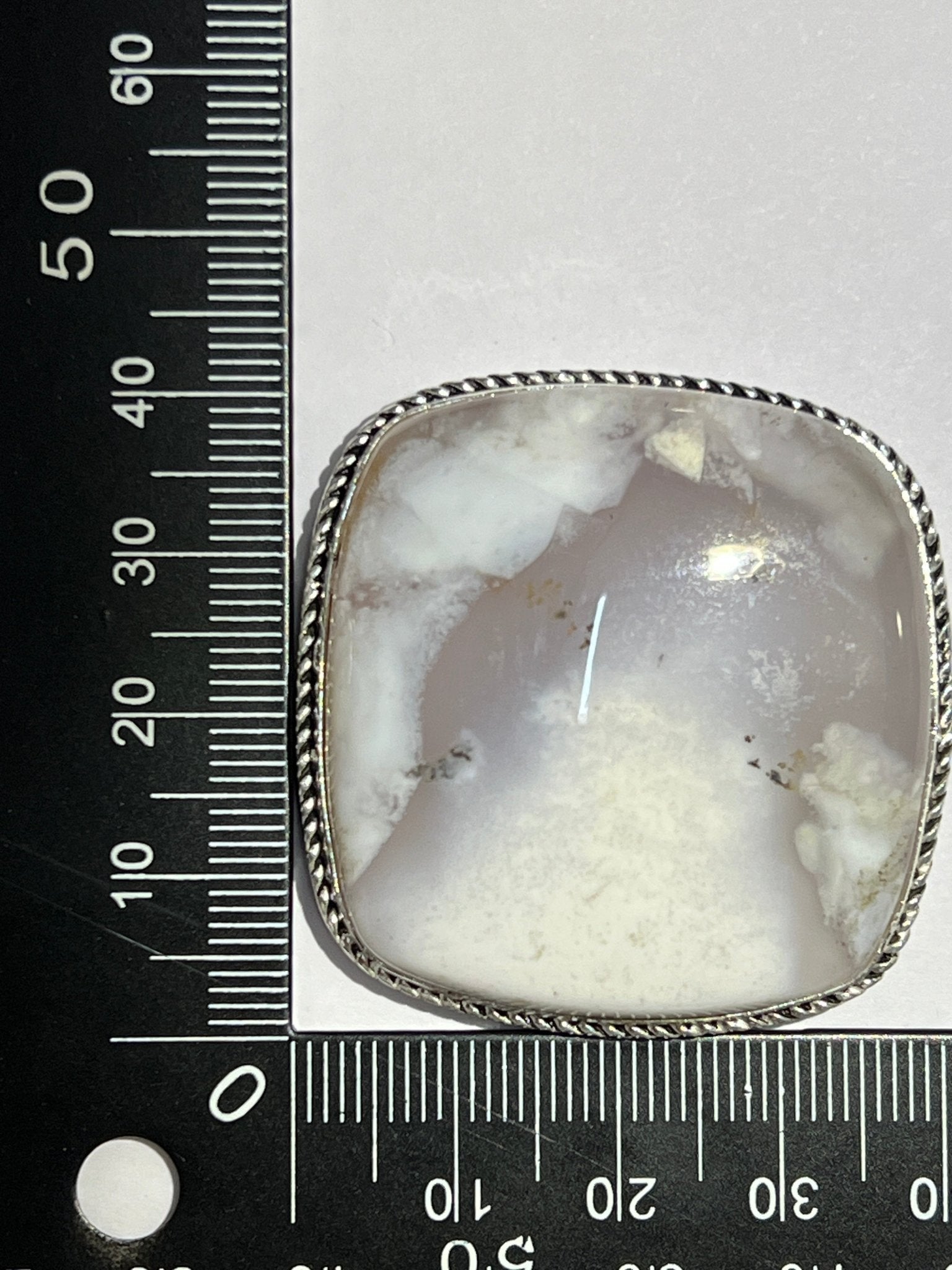 Dendrite sertie argenté n°A3 (4,1cm x 4,1cm) - Solyluna Macramé