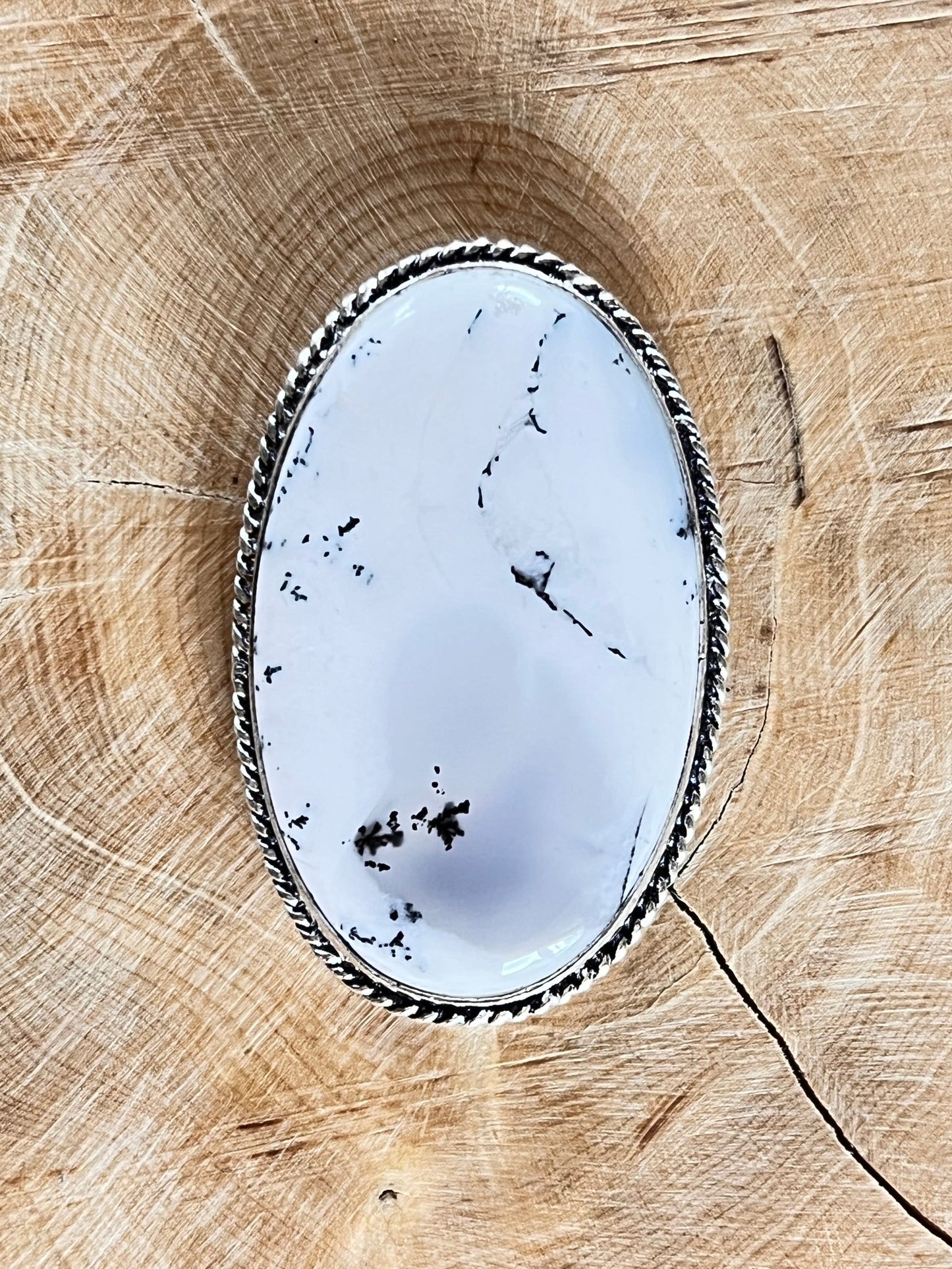 Dendrite sertie argenté n°A3 (4,6cm x 2,9cm) - Solyluna Macramé