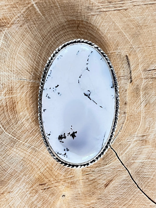 Dendrite sertie argenté n°A3 (4,6cm x 2,9cm) - Solyluna Macramé