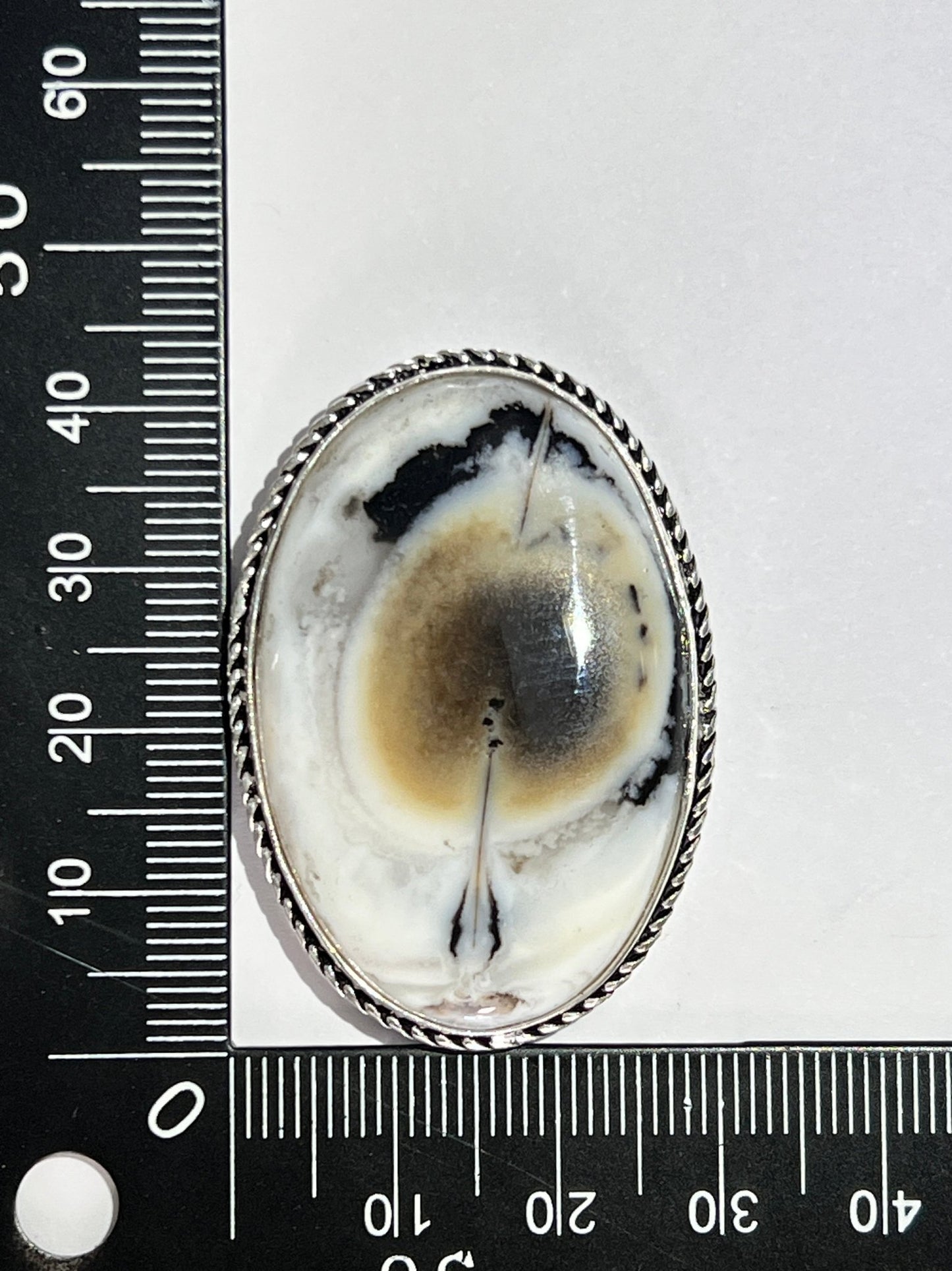 Dendrite sertie argenté n°A5 (4,4cm x 3cm) - Solyluna Macramé