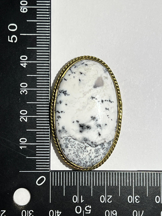 Dendrite sertie doré n°D4 (4,1cm x 2,5cm) - Solyluna Macramé