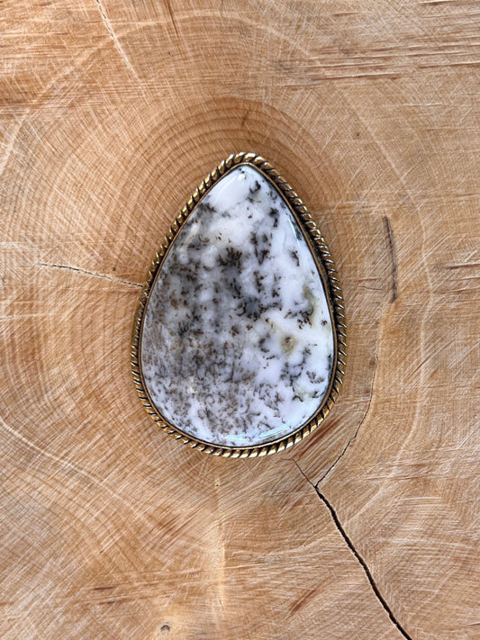 Dendrite sertie doré n°D1 (3,5cm x 2,5cm) - Solyluna Macramé