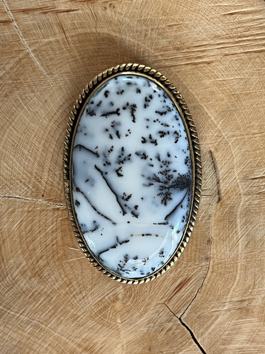 Dendrite sertie doré n°D2 (3,9cm x 2,3cm) - Solyluna Macramé