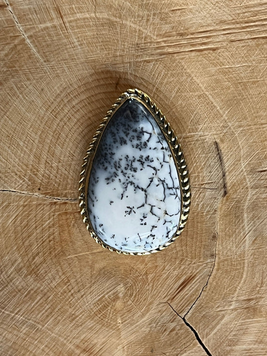 Dendrite sertie doré n°D3 (2,9cm x 1,7cm) - Solyluna Macramé