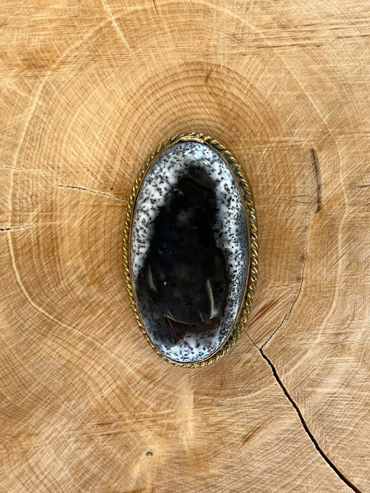 Dendrite sertie doré n°D3 (3,8cm x 2cm) - Solyluna Macramé