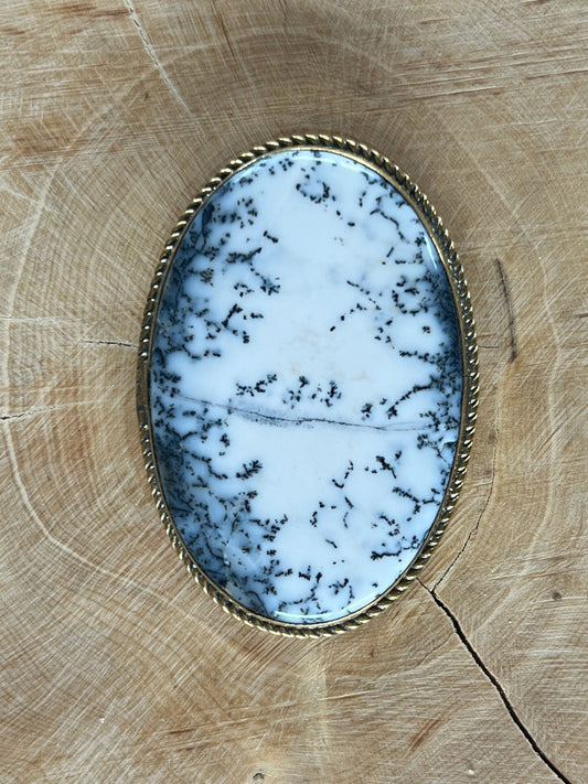 Dendrite sertie doré n°D3 (4,9cm x 3,2cm) - Solyluna Macramé