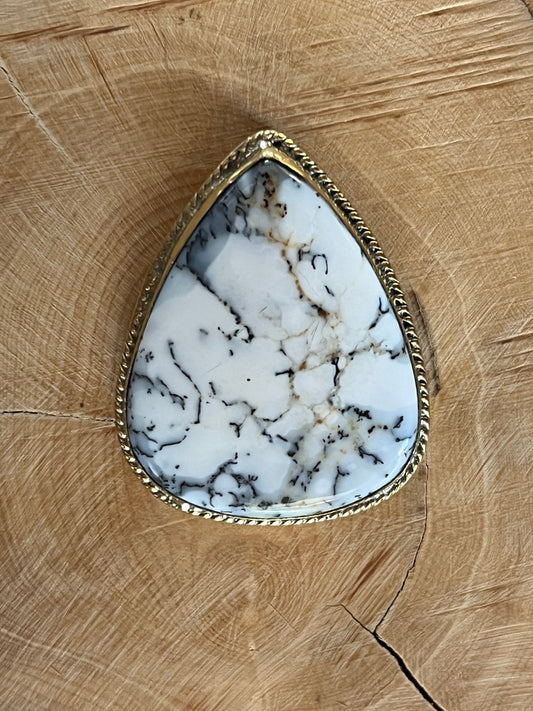 Dendrite sertie doré n°D4 (3,5cm x 2,5cm) - Solyluna Macramé