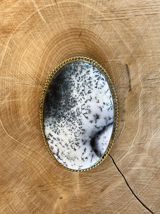 Dendrite sertie doré n°D4 (4,1cm x2,9cm) - Solyluna Macramé