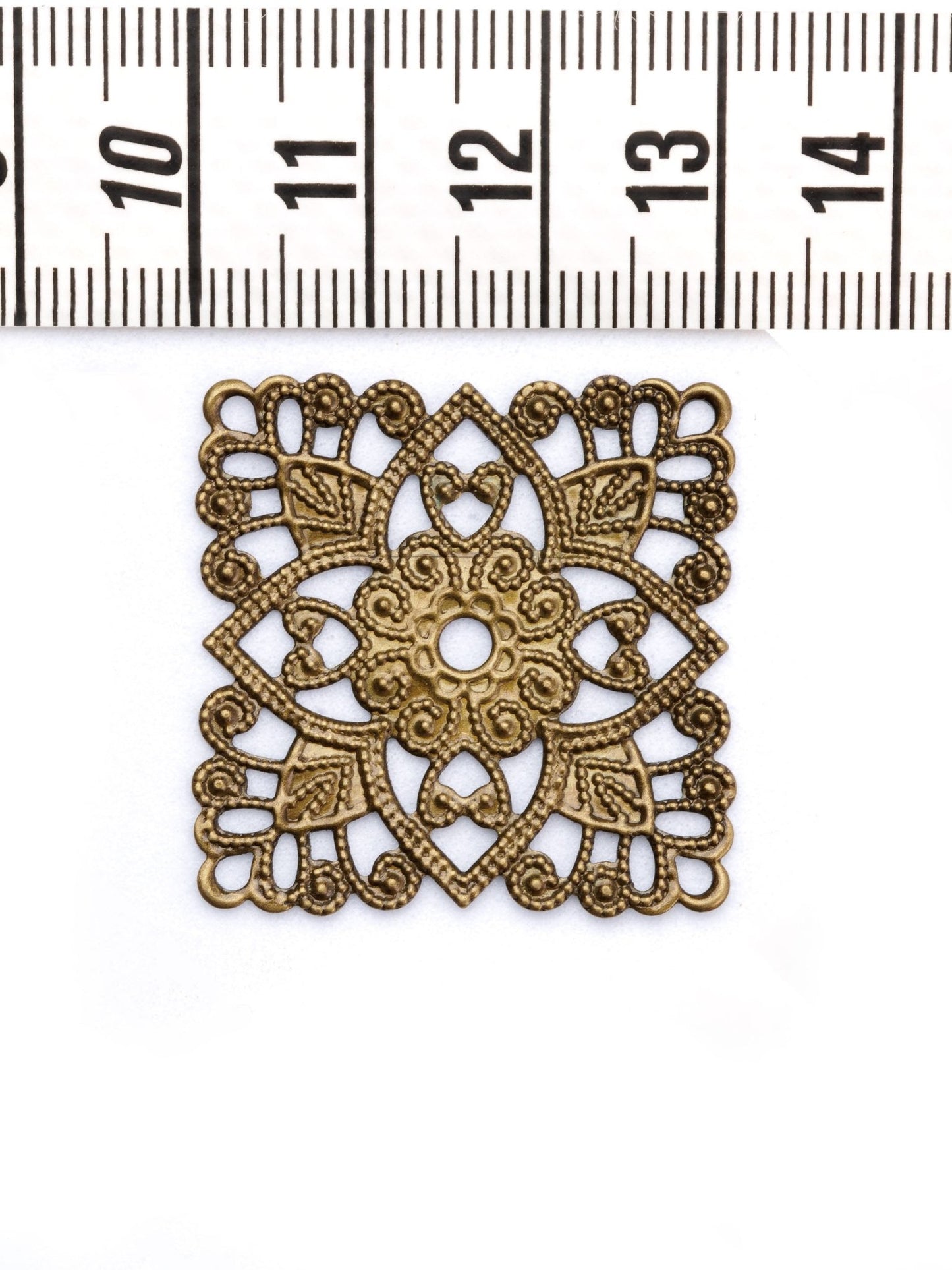 Estampe Carrée en laiton couleur bronze - Solyluna Macramé