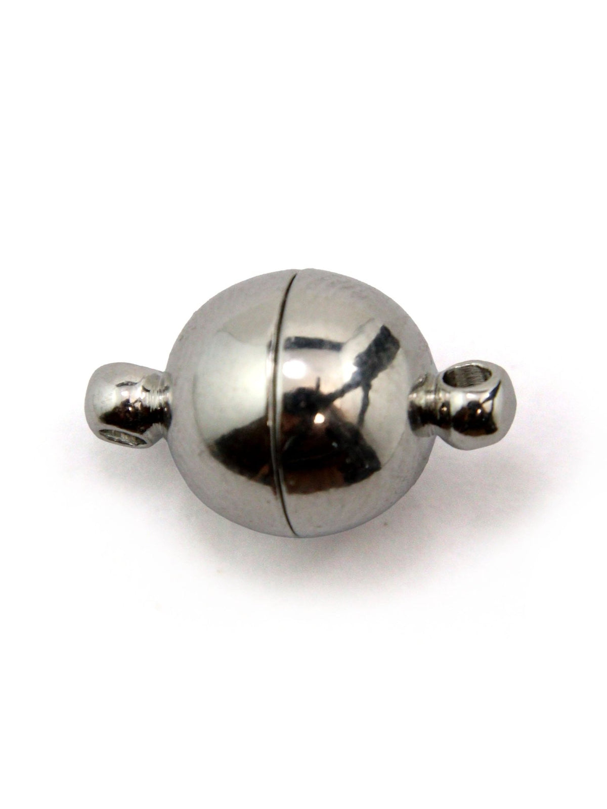 Fermoir Magnétique Boule Laiton Platine 16x10mm - Solyluna Macramé