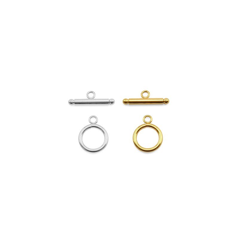 Fermoir - T rond en acier inoxydable 304 – 14 mm (barre 22 mm) - Solyluna Macramé