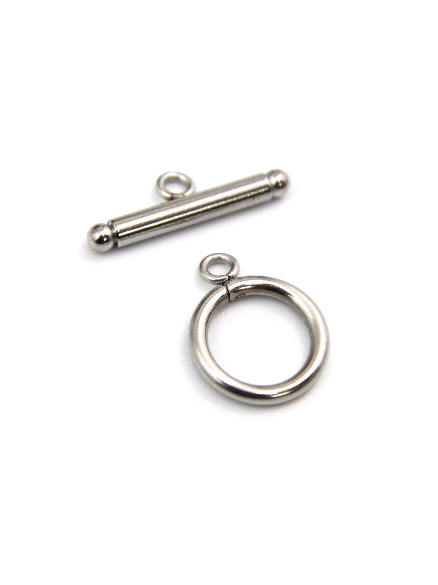 Fermoir - T rond en acier inoxydable 304 – 14 mm (barre 22 mm) - Solyluna Macramé